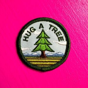 Hug A Tree Treehugger Small Embroidered Patch